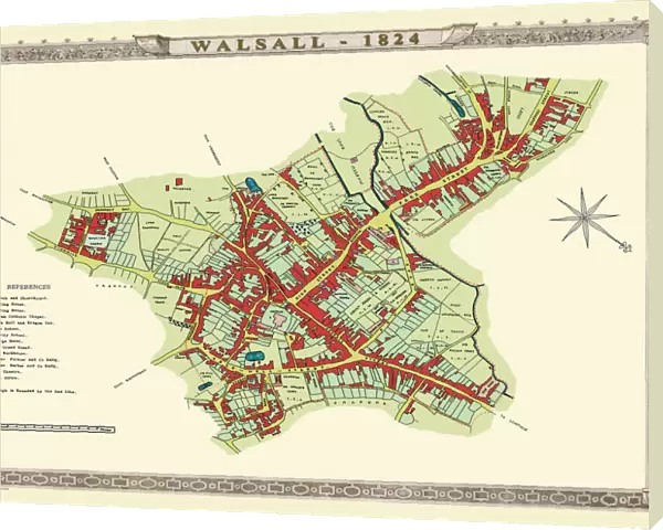 Old Map of Walsall 1824 by Mason