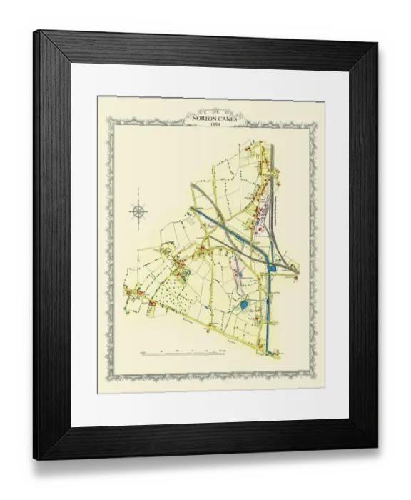 Framed Print : Old Map of the Village of Norton Canes in Staffordshire 1884 Framed Print : Old Map of the Village of Norton Canes in Staffordshire 1884