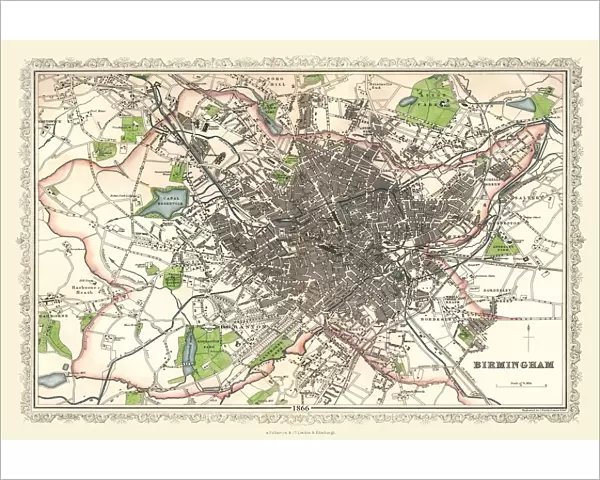 Old Map of Birmingham 1866 by Fullarton & Co