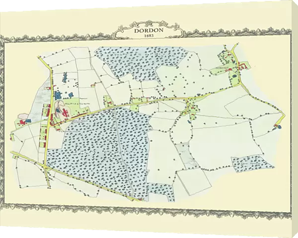 Old Map of the Village of Dordan in Warwickshire 1883