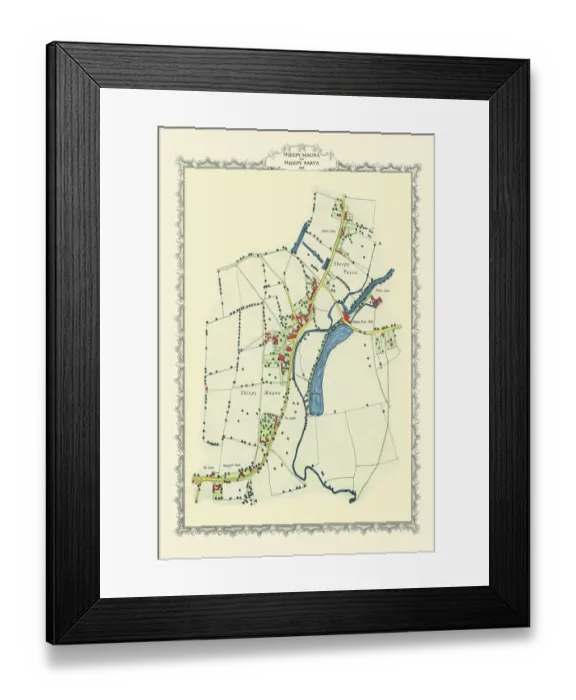 Framed Print : Old Map of Sheepy Magna to Sheepy Parva in Leicestershire 1885