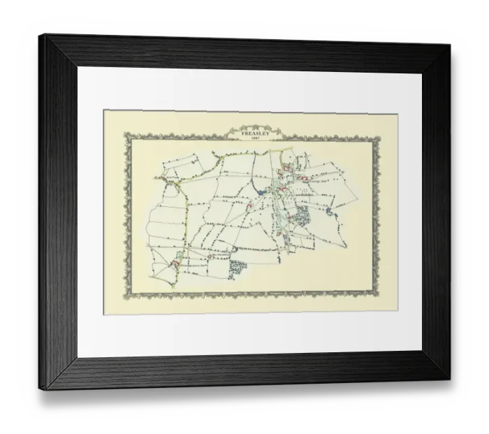 Framed Print : Old Map of the Village of Freasley near Tanmworth 1884 Framed Print : Old Map of the Village of Freasley near Tanmworth 1884