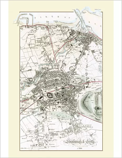 Old Map of Edinburgh and Leith 1864 by G. W. Swanson