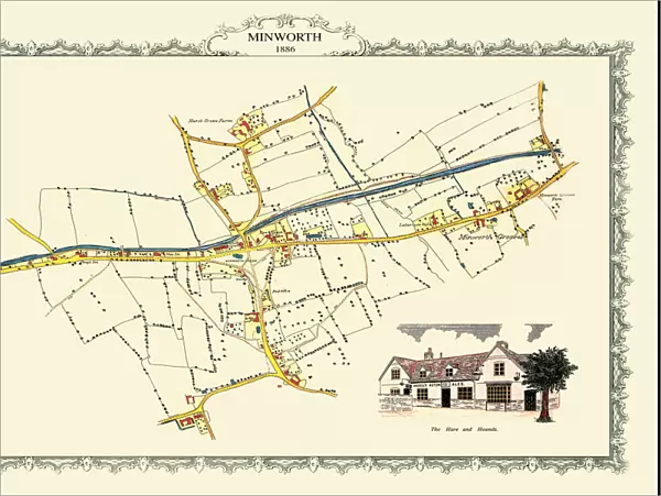 Old Map of the Village of Minworth in Warwickshire 1886