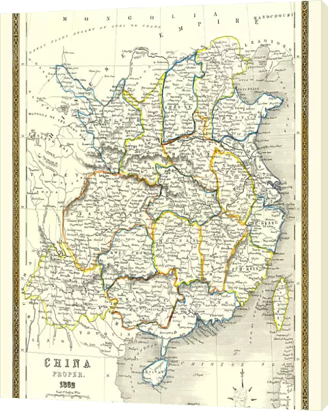 Old Map of China 1852 by Henry George Collins