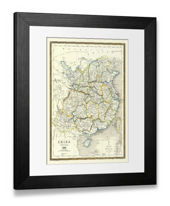 Framed Print : Old Map of China 1852 by Henry George Collins