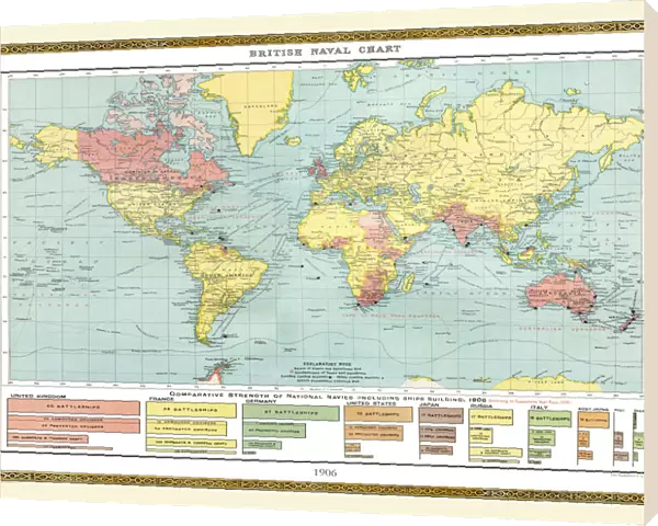 Old Map of the World 1906