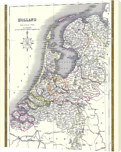 Old Map of Holland 1852 by Henry George Collins