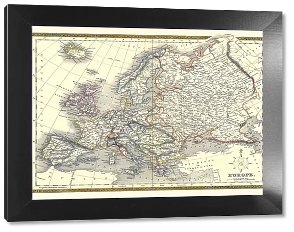Old Map of Europe 1852 by Henry George Collins