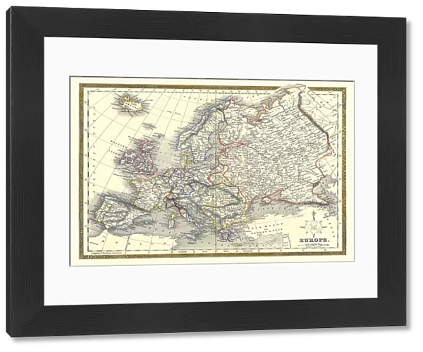 Old Map of Europe 1852 by Henry George Collins
