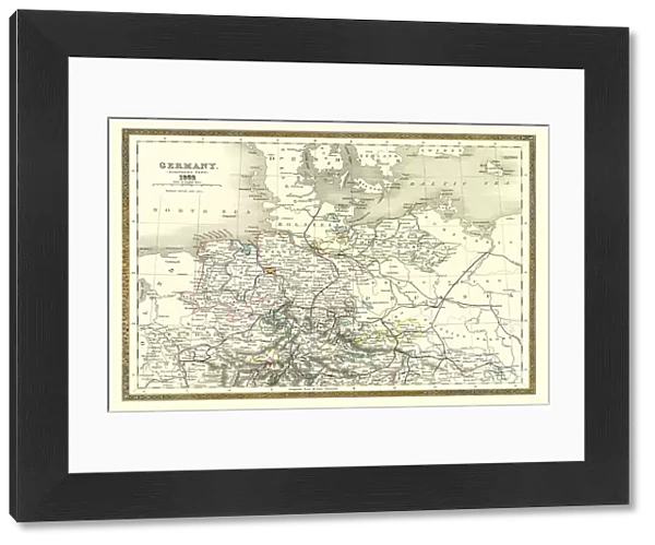 Old Map of Northern Germany 1852 by Henry George Collins