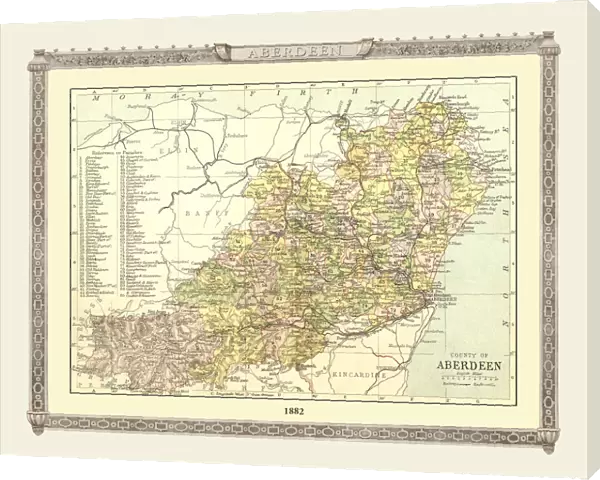 Old Map of the County of Aberdeen from the Philips Handy Atlas of 1882