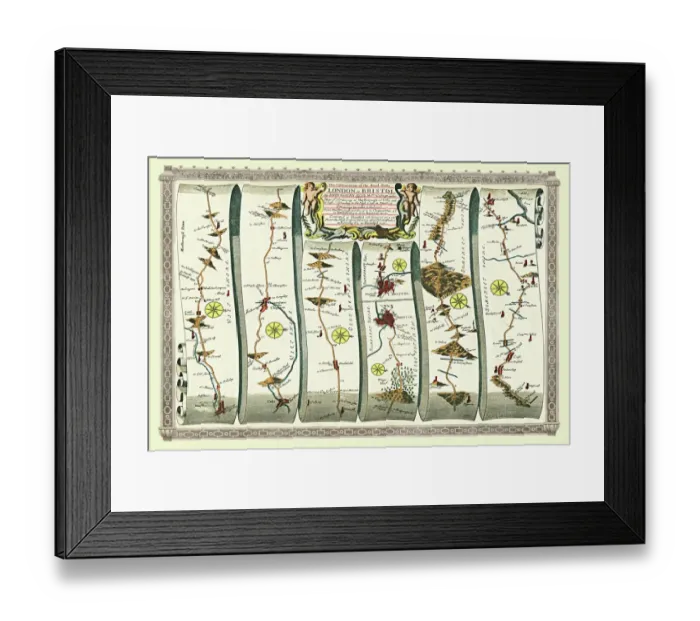Framed Print : Old Road Strip Map (PLATE 11) The Continuation of the Road from London to the City of Bristol Framed Print : Old Road Strip Map (PLATE 11) The Continuation of the Road from London to the City of Bristol