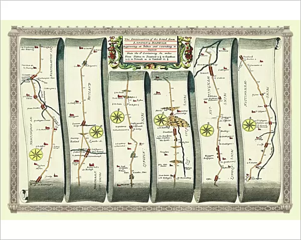 Old Road Strip Map (PLATE 6) The Continuation of the Road from London to Barwick