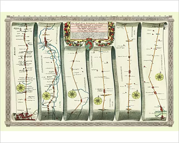 Old Road Strip Map (PLATE 5) The Road from London to Barwick