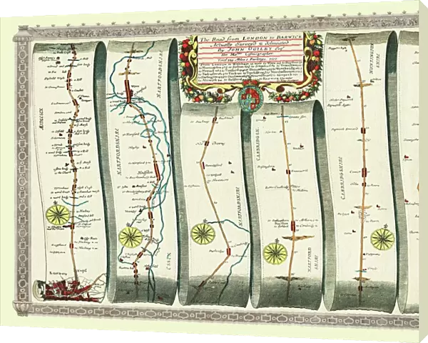 Old Road Strip Map (PLATE 5) The Road from London to Barwick