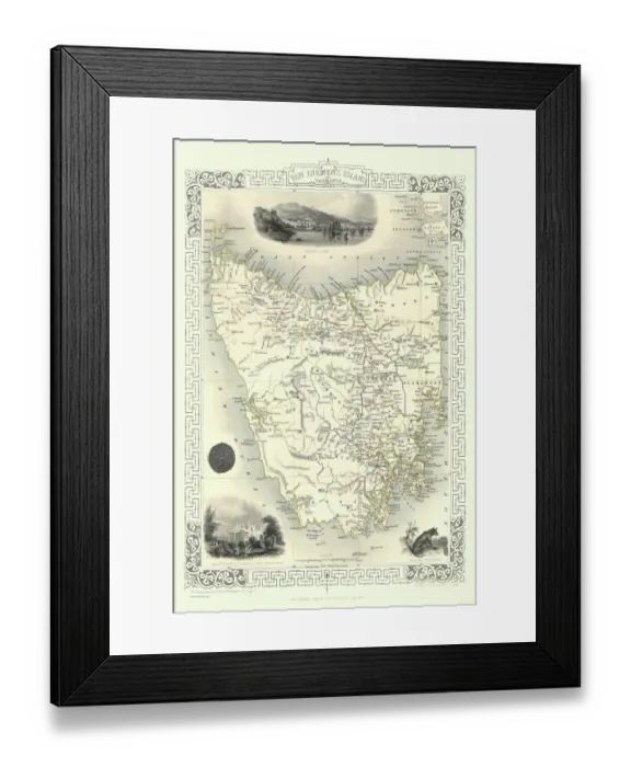 Framed Print : Van Diemens Island, or Tasmania 1851 Framed Print : Van Diemens Island, or Tasmania 1851