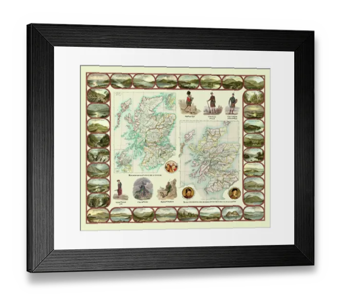 Framed Print : Old Maps of The Kingdom of Scotland