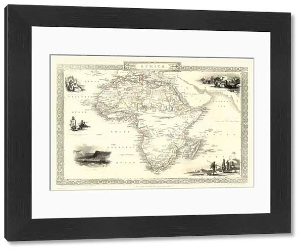 Old Map of Africa 1851 by John Tallis