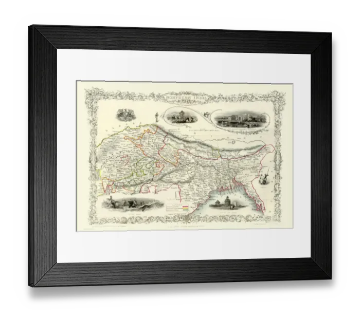 Framed Print : Northern India 1851 Framed Print : Northern India 1851