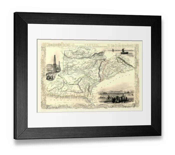 Framed Print : Cabool, The Punjab and Beloochistan 1851 Framed Print : Cabool, The Punjab and Beloochistan 1851