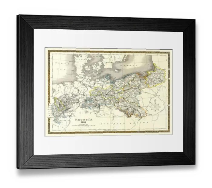 Framed Print : Old Map of Prussia 1852 by Henry George Collins
