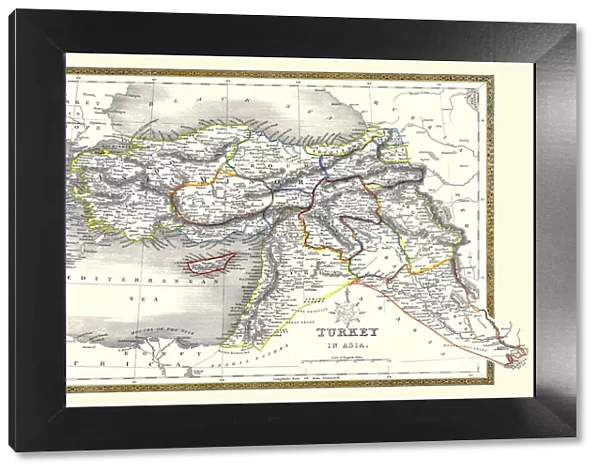 Old Map of Turkey in Asia 1852 by Henry George Collins