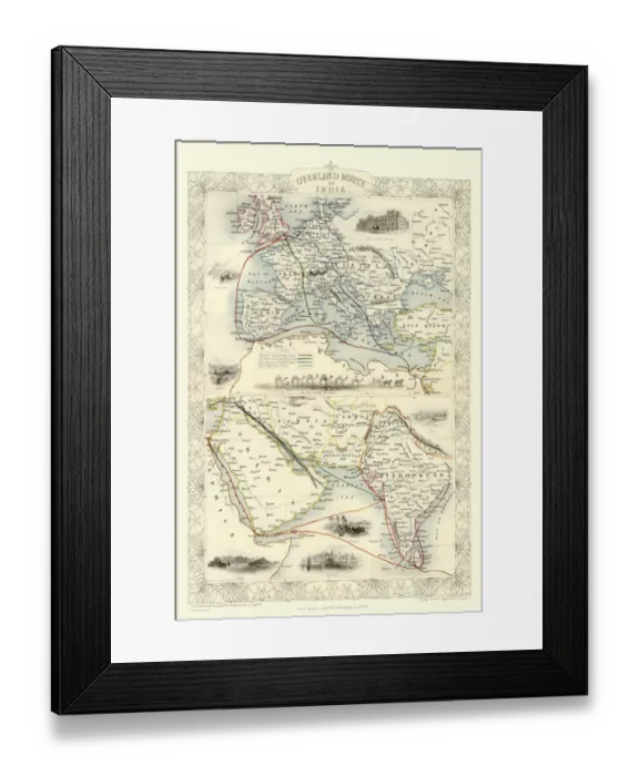 Framed Print : Overland Route to India 1851 Framed Print : Overland Route to India 1851