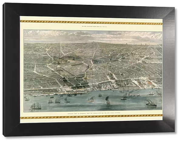 Birds Eye View of Liverpool In 1886