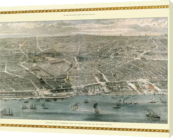 Birds Eye View of Liverpool In 1886