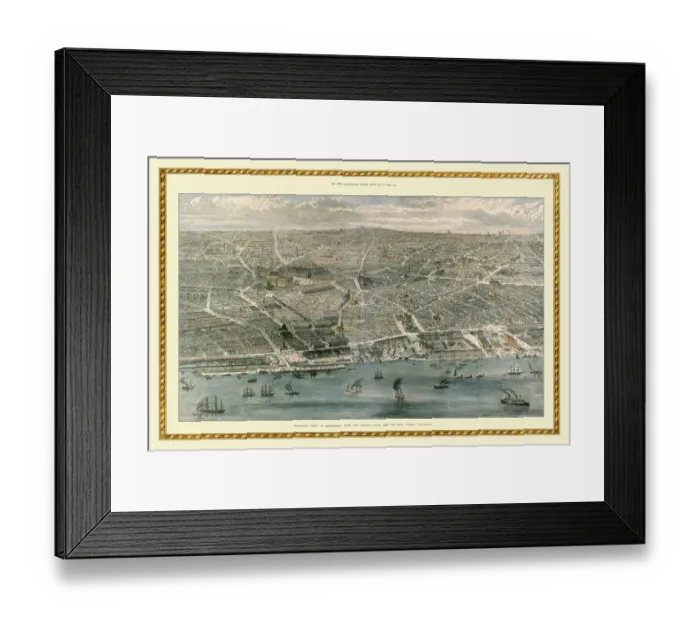 Framed Print : Birds Eye View of Liverpool In 1886 Framed Print : Birds Eye View of Liverpool In 1886
