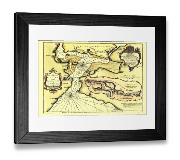 Framed Print : Early Coastal Survey Map of Chart of the Harbour of Cork 1759 Framed Print : Early Coastal Survey Map of Chart of the Harbour of Cork 1759