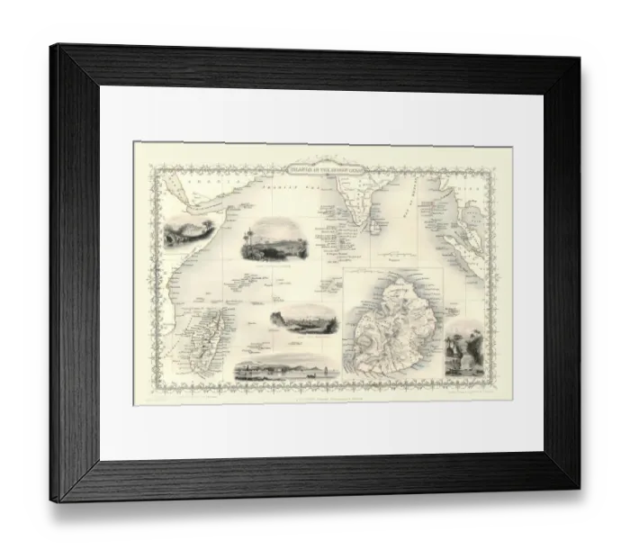 Framed Print : Islands in the Indian Ocean 1851