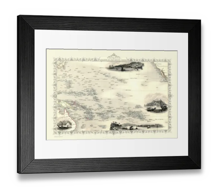 Framed Print : Polynesia, or Islands in the Pacific Ocean 1851 Framed Print : Polynesia, or Islands in the Pacific Ocean 1851