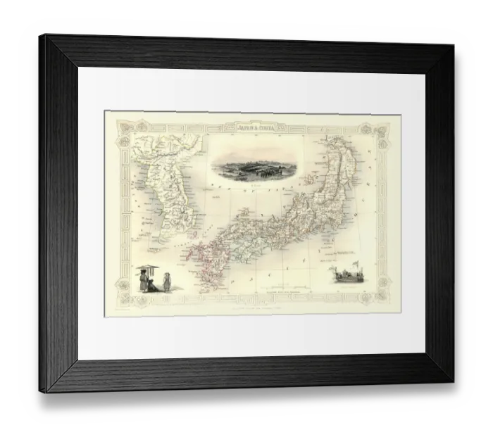 Framed Print : Japan & Korea 1851