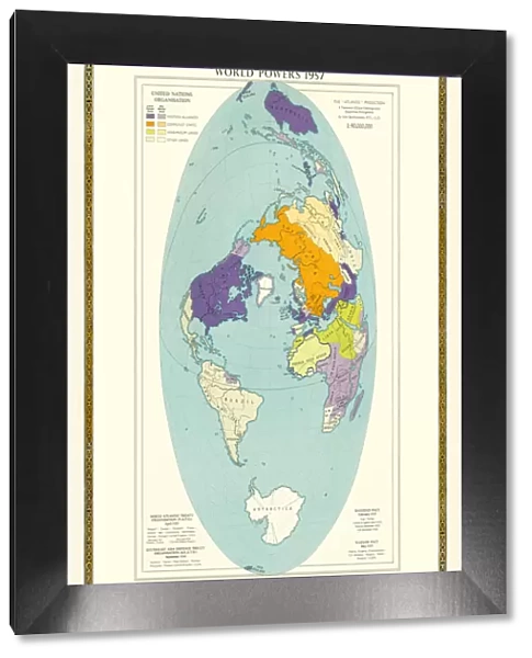 Old Map of the World 1957