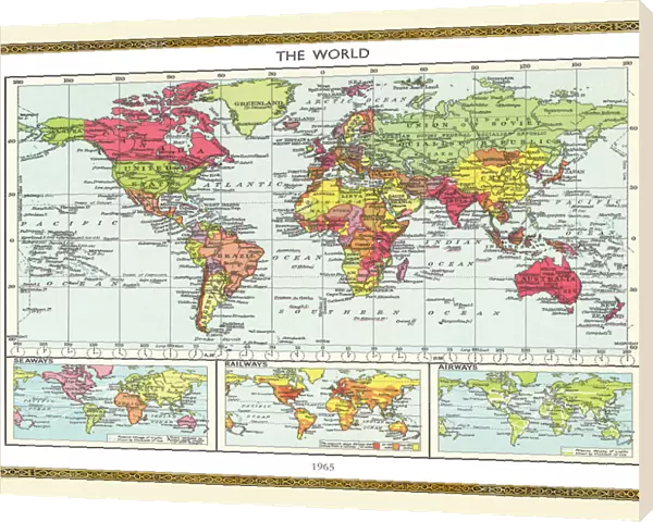 Old Map of the World 1965