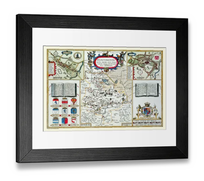 Framed Print : Old County Map of Huntingdonshire 1611 by John Speed Framed Print : Old County Map of Huntingdonshire 1611 by John Speed