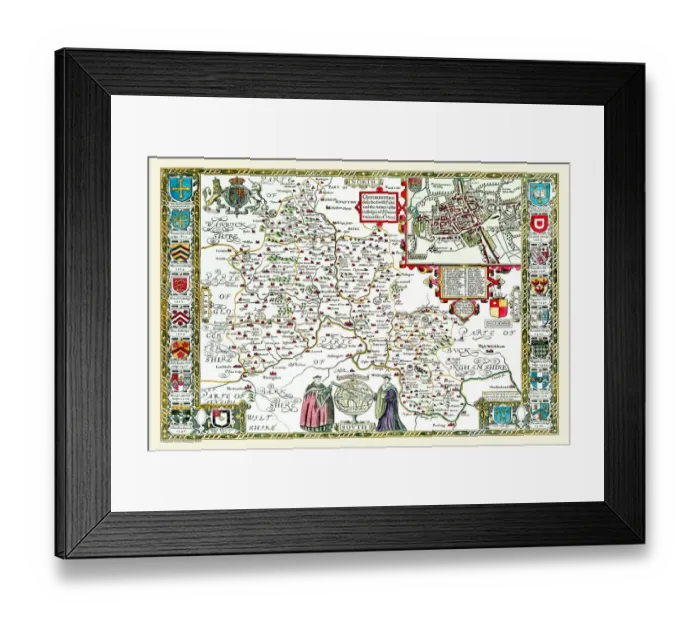 Framed Print : Old County Map of Oxfordshire 1611 by John Speed Framed Print : Old County Map of Oxfordshire 1611 by John Speed