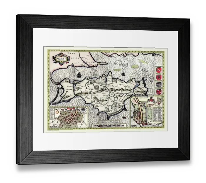 Framed Print : Old Map of The Isle of Wight 1611 by John Speed Framed Print : Old Map of The Isle of Wight 1611 by John Speed
