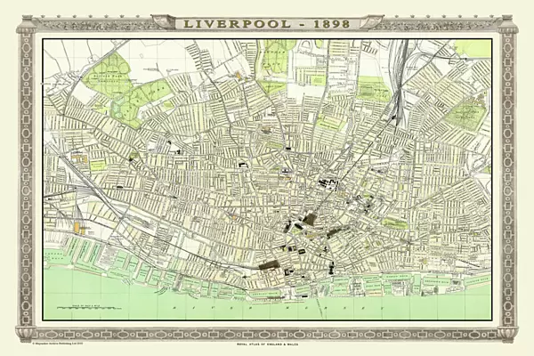 Old Map of Liverpool 1898 from the Royal Atlas by Bartholomew