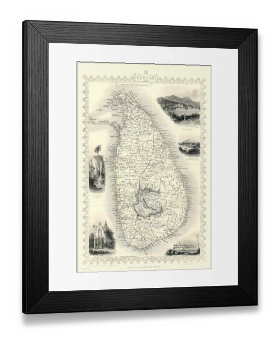 Framed Print : British Ceylon, or Sri Lanka 1851 Framed Print : British Ceylon, or Sri Lanka 1851