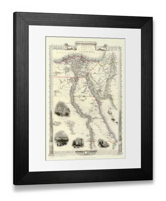 Framed Print : Old Map of Egypt and Arabia Petraea 1851 by John Tallis Framed Print : Old Map of Egypt and Arabia Petraea 1851 by John Tallis