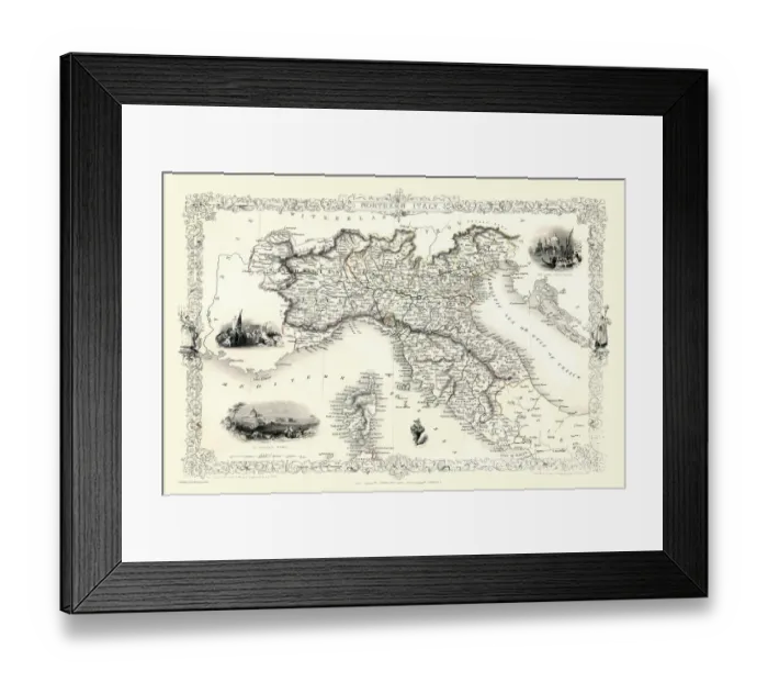 Framed Print : Northern Italy 1851