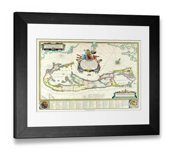 Framed Print : Old Map of The Island of Bermuda 1635 by Willem & Johan Blaue from the Theatrum Orbis Terrarum Framed Print : Old Map of The Island of Bermuda 1635 by Willem & Johan Blaue from the Theatrum Orbis Terrarum