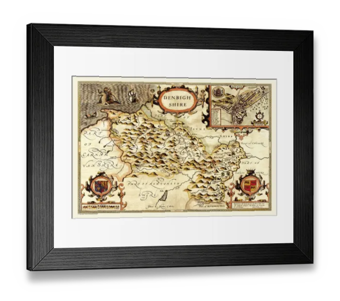 Framed Print : Old County Map of Denbighshire 1611 by John Speed