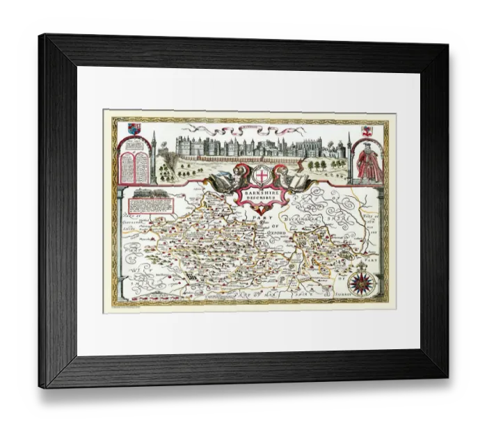 Framed Print : Old County Map of Berkshire 1611 by John Speed