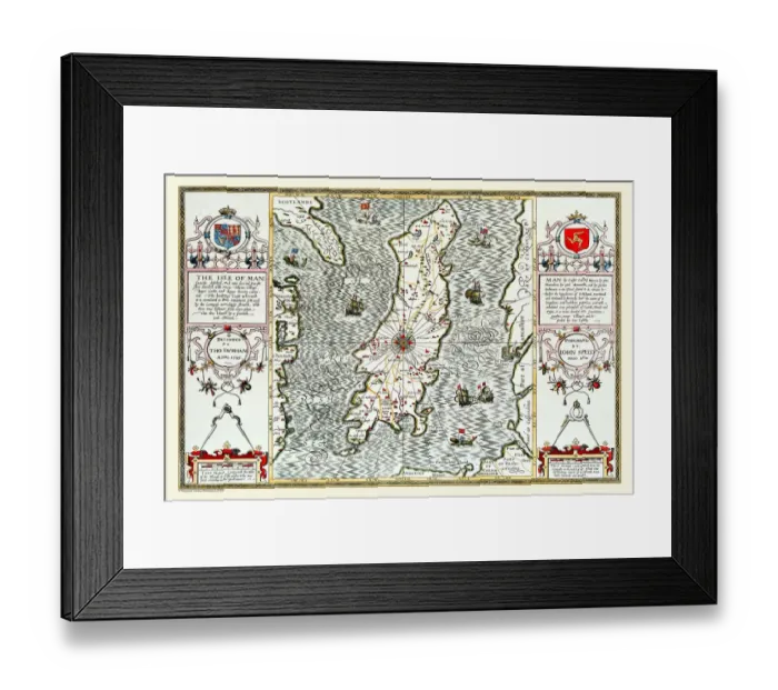 Framed Print : Old Map of The Isle of Man 1611 by John Speed