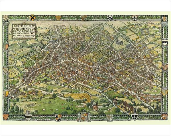 A Conjectural Picture Map of Birmingham In 1730