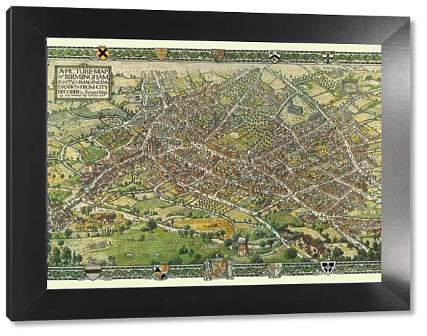 A Conjectural Picture Map of Birmingham In 1730